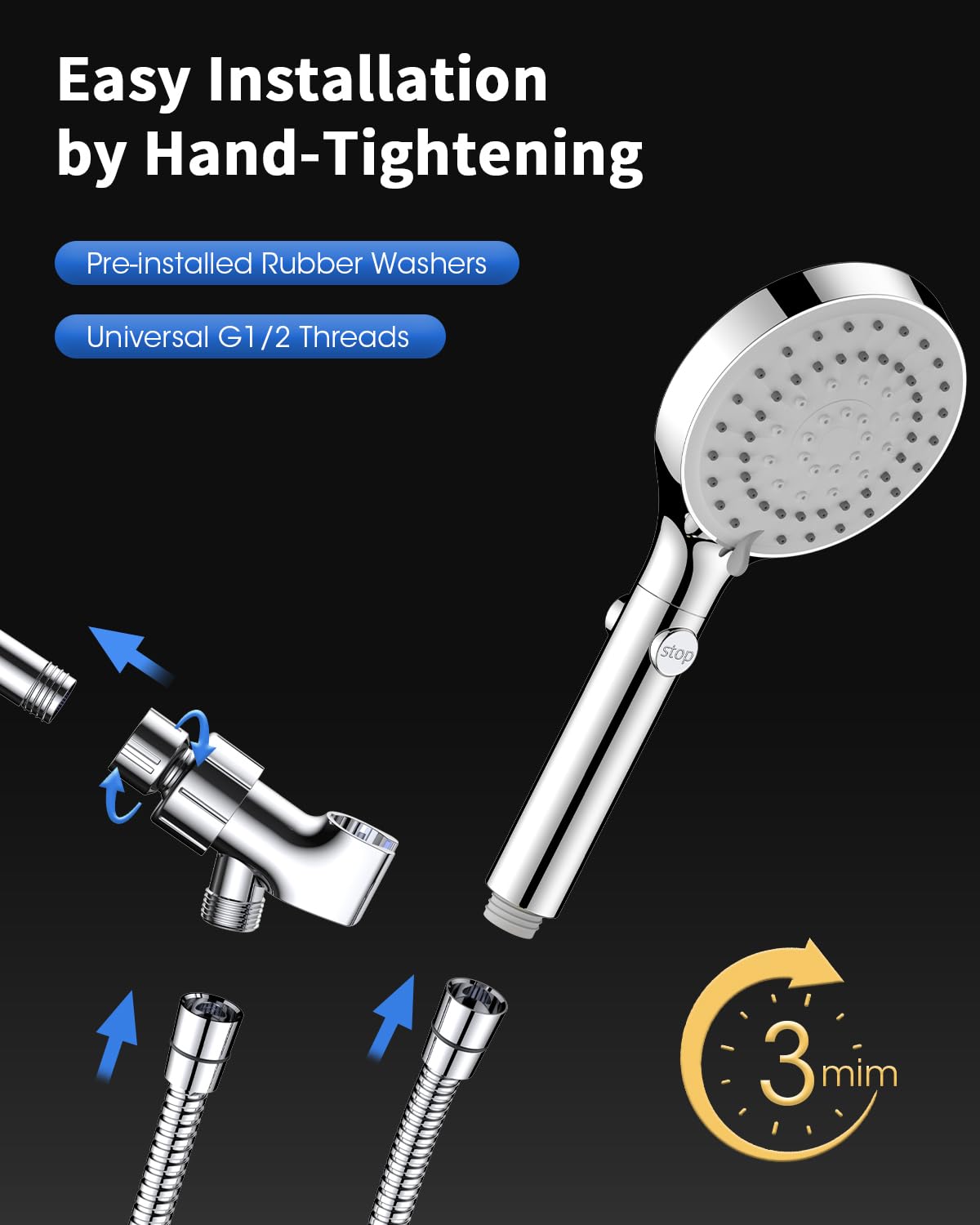 FASDUNT self-cleaning silicone nozzles resist grime and improve flow