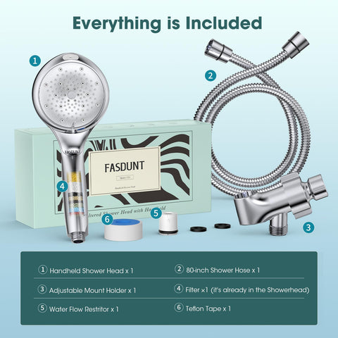 FASDUNT self-cleaning silicone nozzles reducing mineral buildup