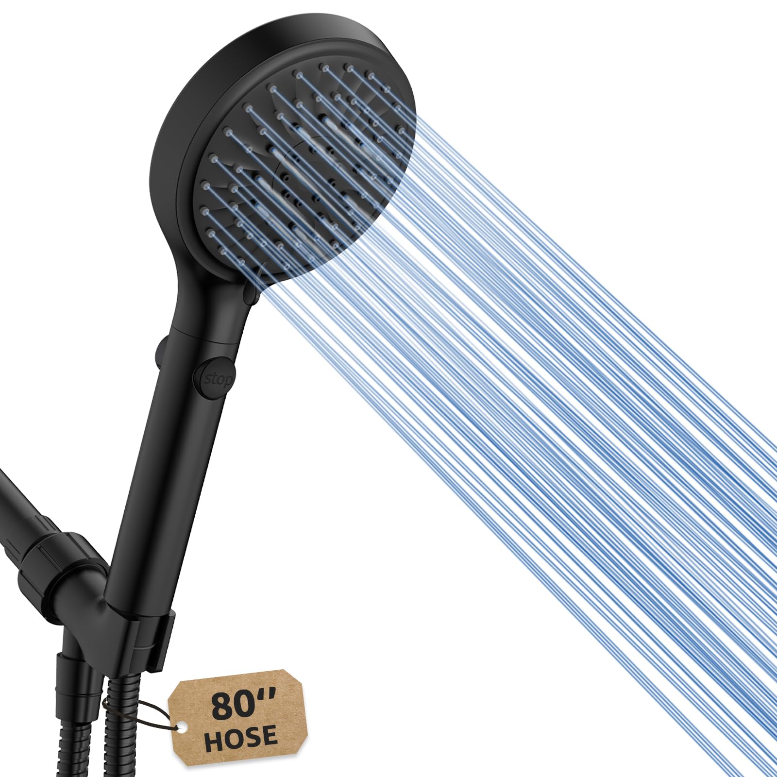 FASDUNT handheld shower head with versatile spray options for a full-body rinse