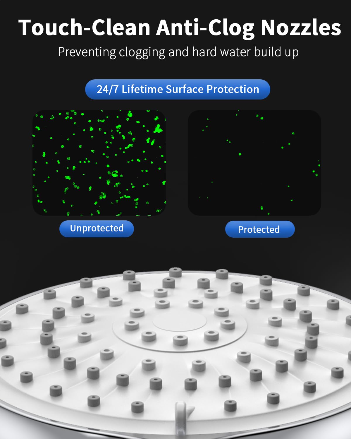 FASDUNT shower head with pause button for safe water control