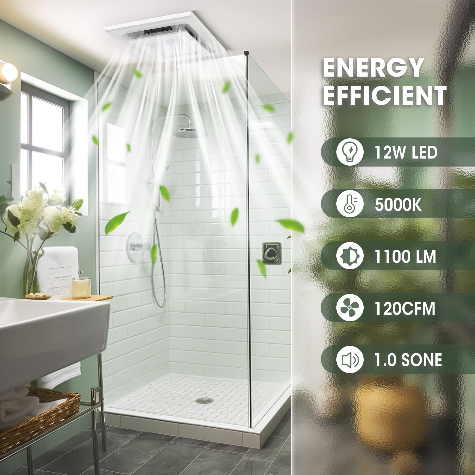 FASDUNT ultra-quiet ceiling fan keeps bathrooms peaceful during showers