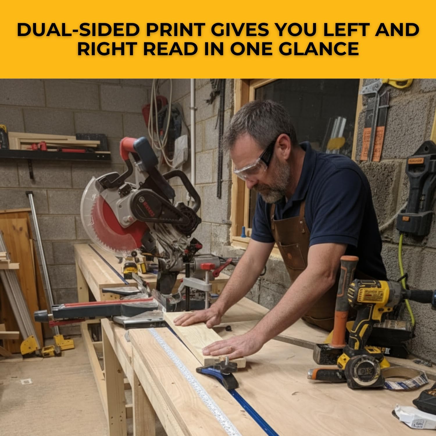 FastCap 16' dual-sided tape with left or right reading for quick visibility.