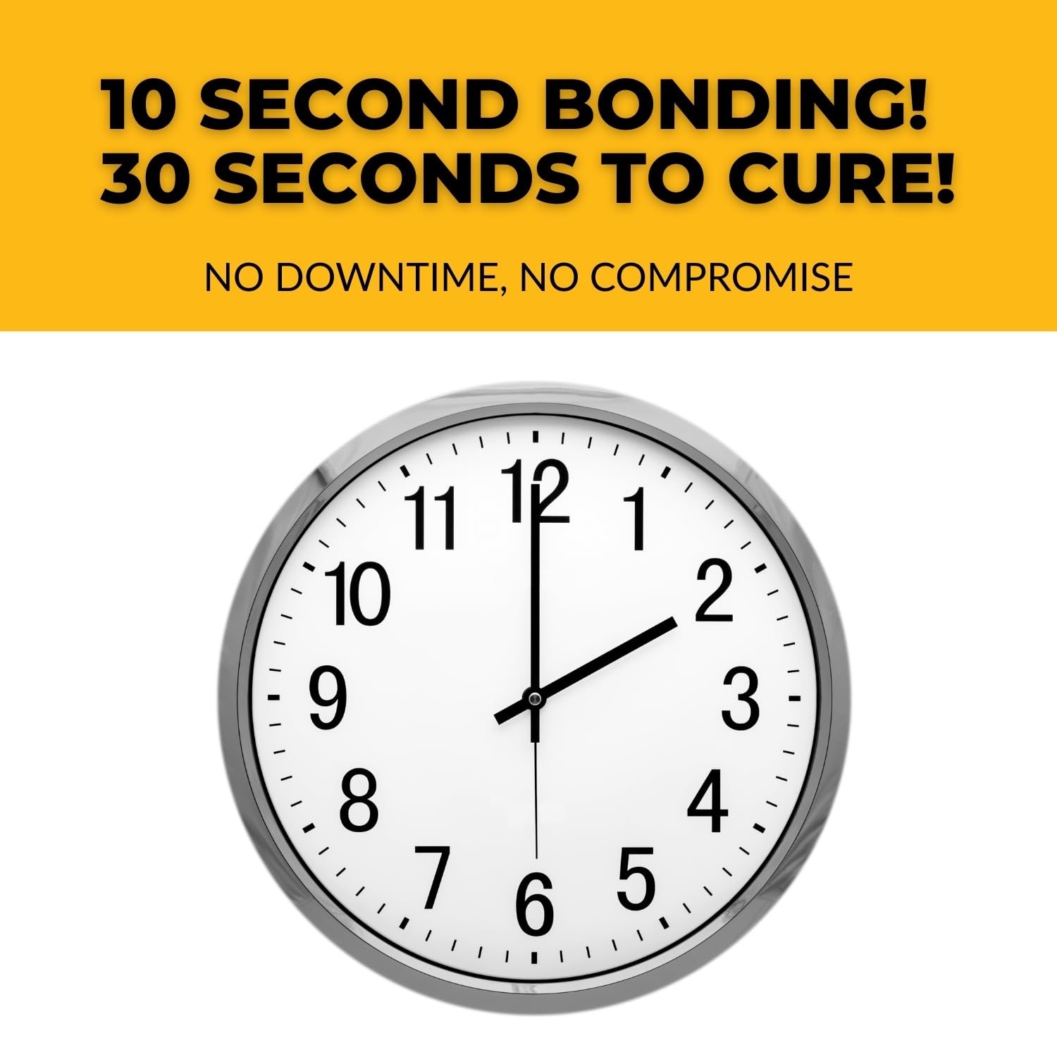 Glue dries and sands quickly, about 60 seconds after application.