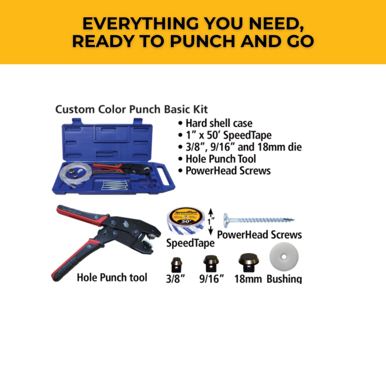 FastCap Custom Color Punch Kit Basic powerhead screws showcase precision for clean cuts