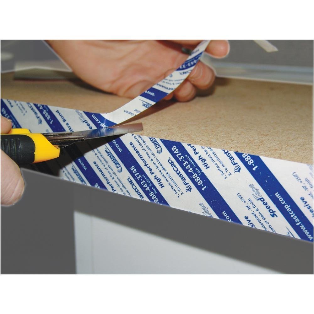 FastCap SpeedTape bonds edges quickly on plywood projects.
