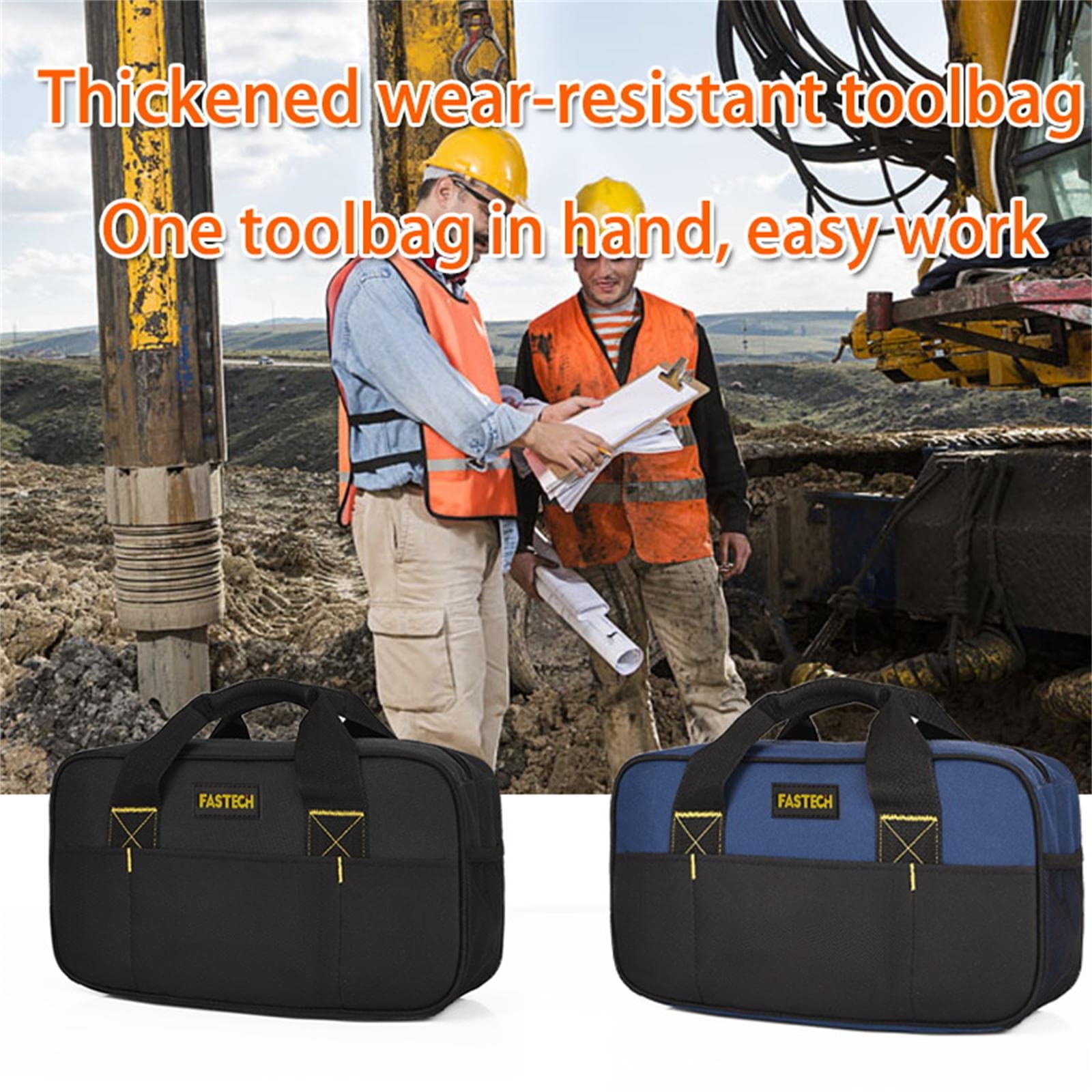 FASTECH 14-inch tool bag thickened handle for comfortable transport.