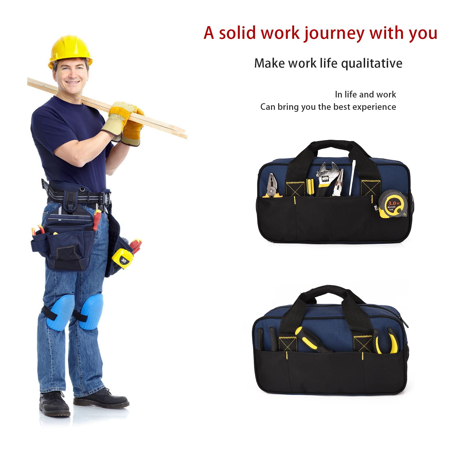 FASTECH 14-inch tool bag waterproof coating protects contents.
