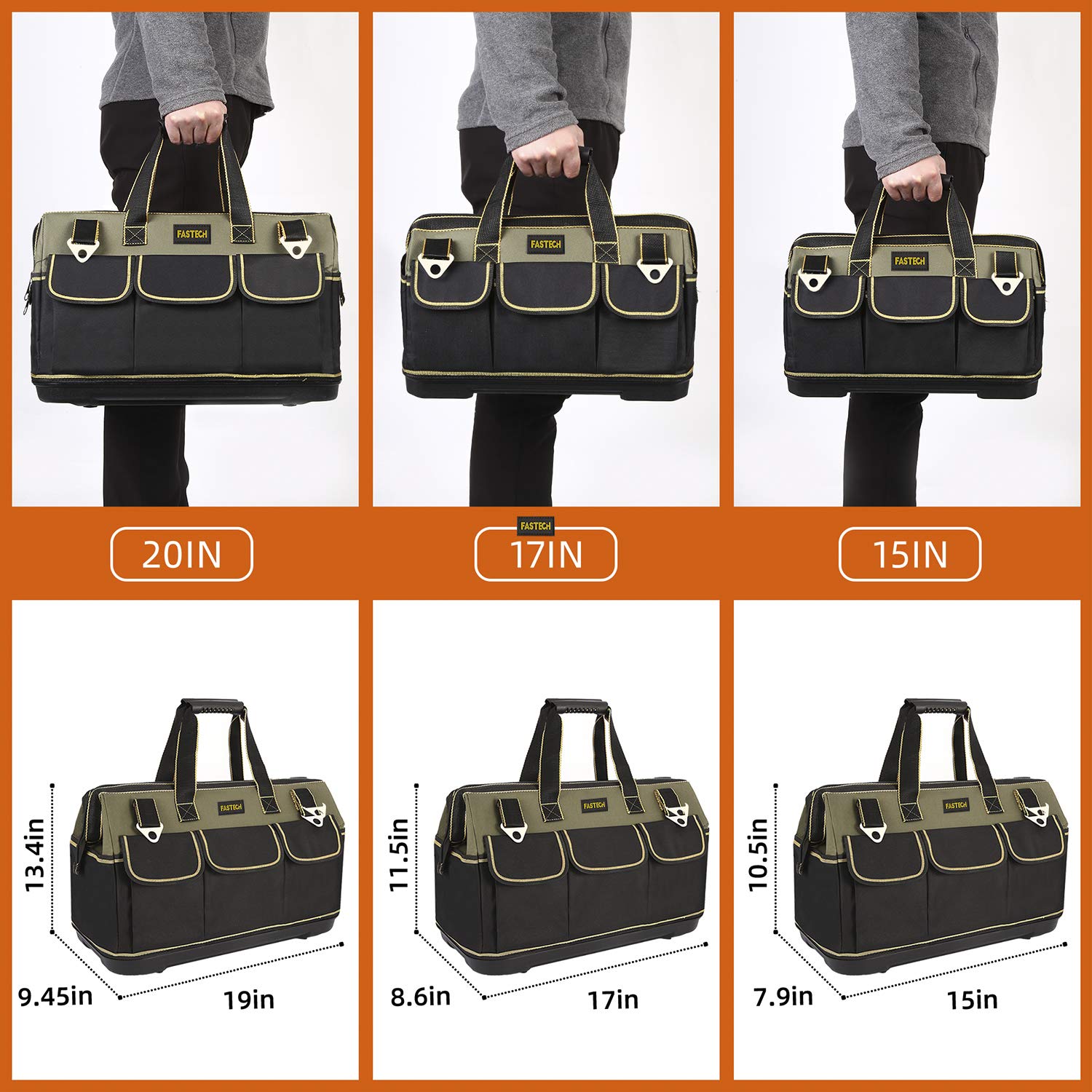 Fastech tool bag suited for electricians, plumbers, carpenters and DIY projects