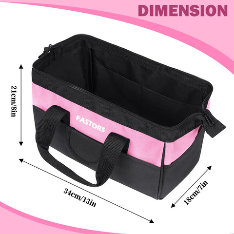 FASTORS pink tool bag inside pockets separate small parts.