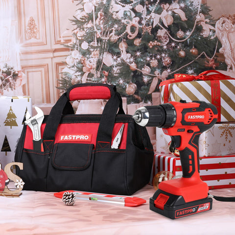 FASTPRO 12-inch storage bag neatly carries tools for easy transport