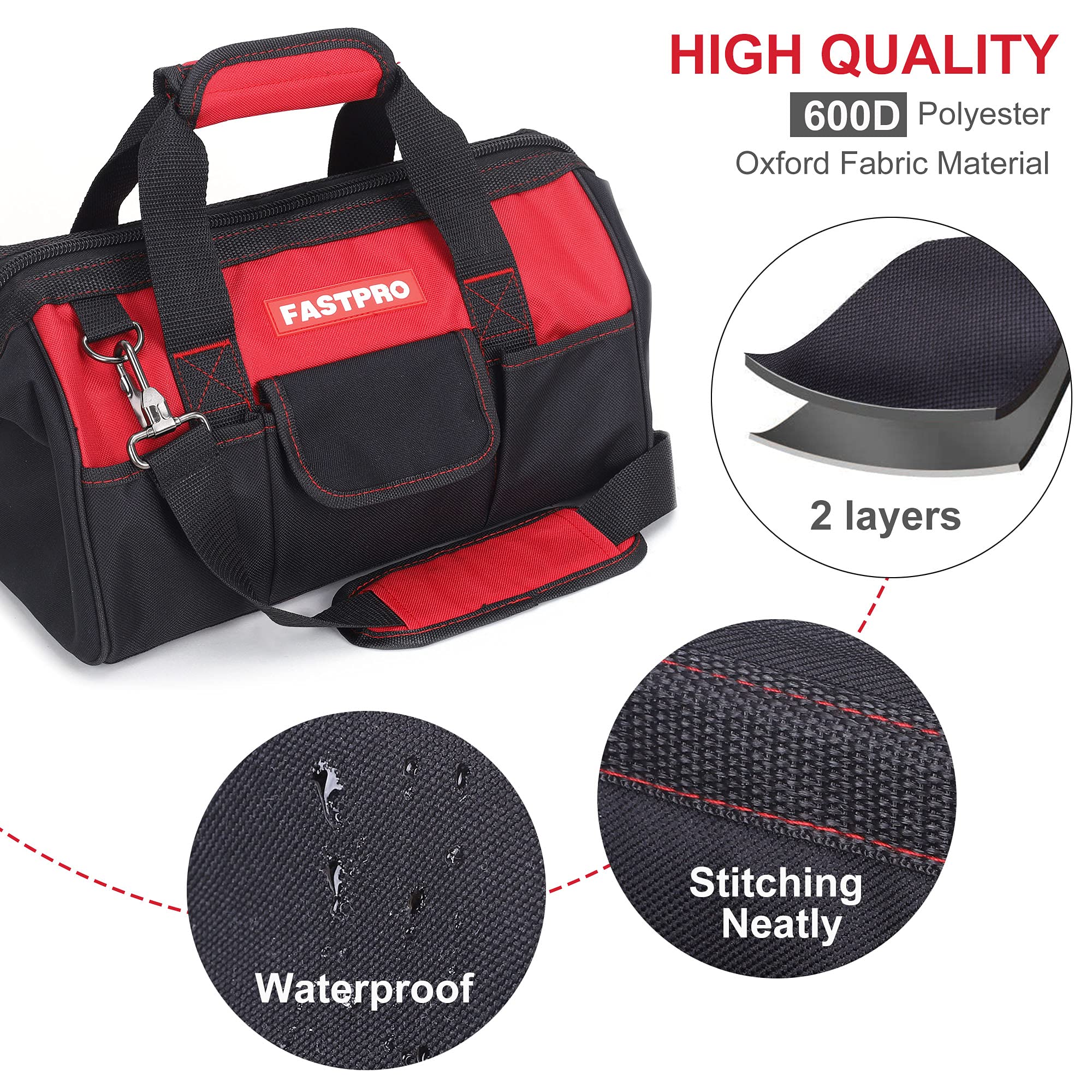 FASTPRO wide-mouth opening for quick tool access