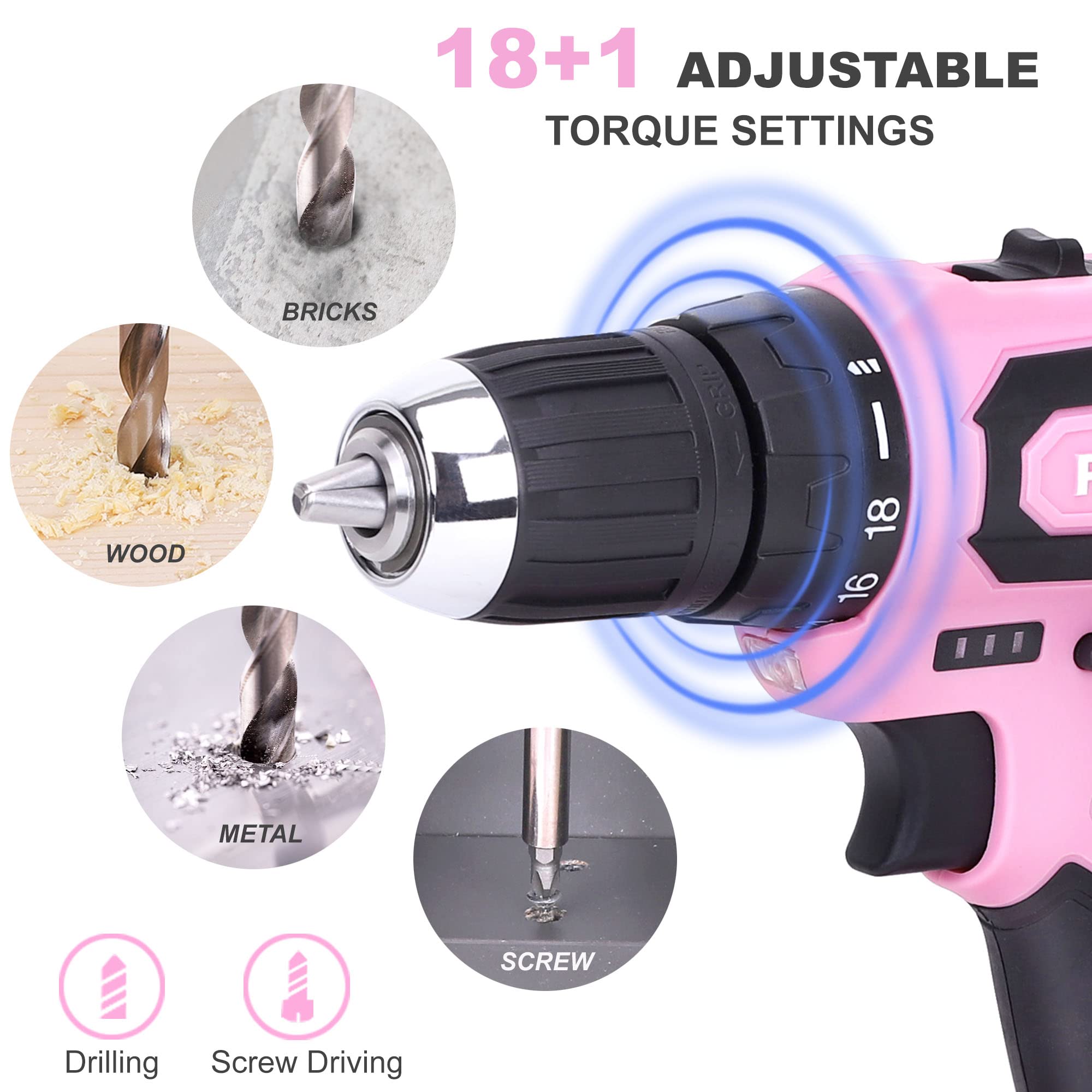 FASTPRO 3/8 inch keyless chuck enables quick bit changes