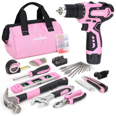 FASTPRO pink drill set overview for home projects and easy access
