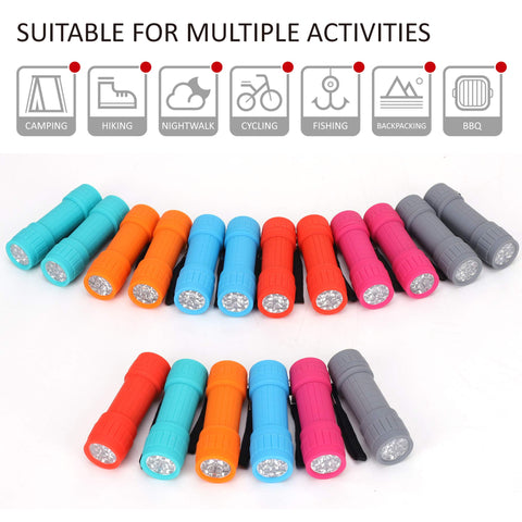 FASTPRO 18-pack mini flashlights color assortment for grouping and gifts