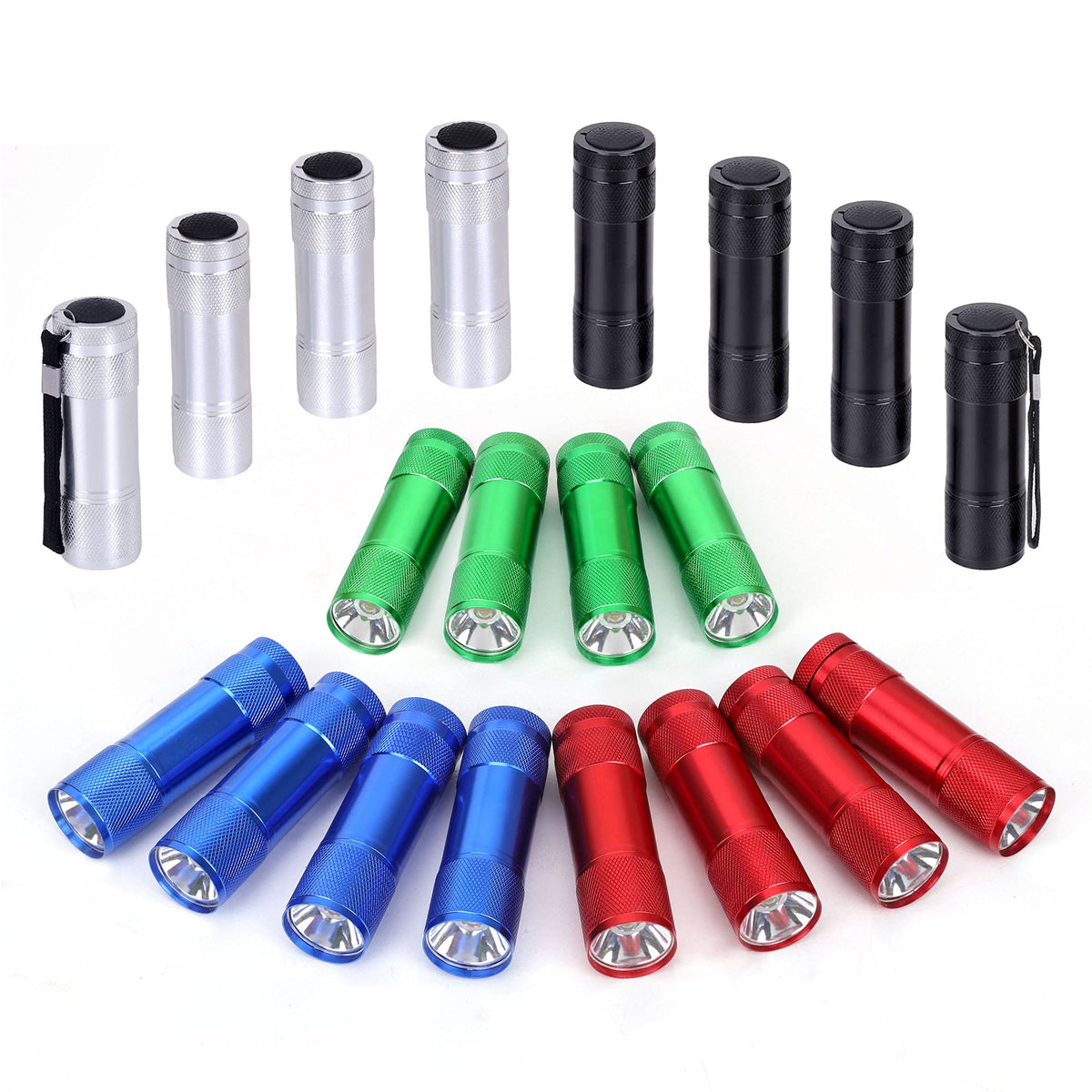 FASTPRO 20-pack flashlights in assorted colors for versatile nighttime tasks.