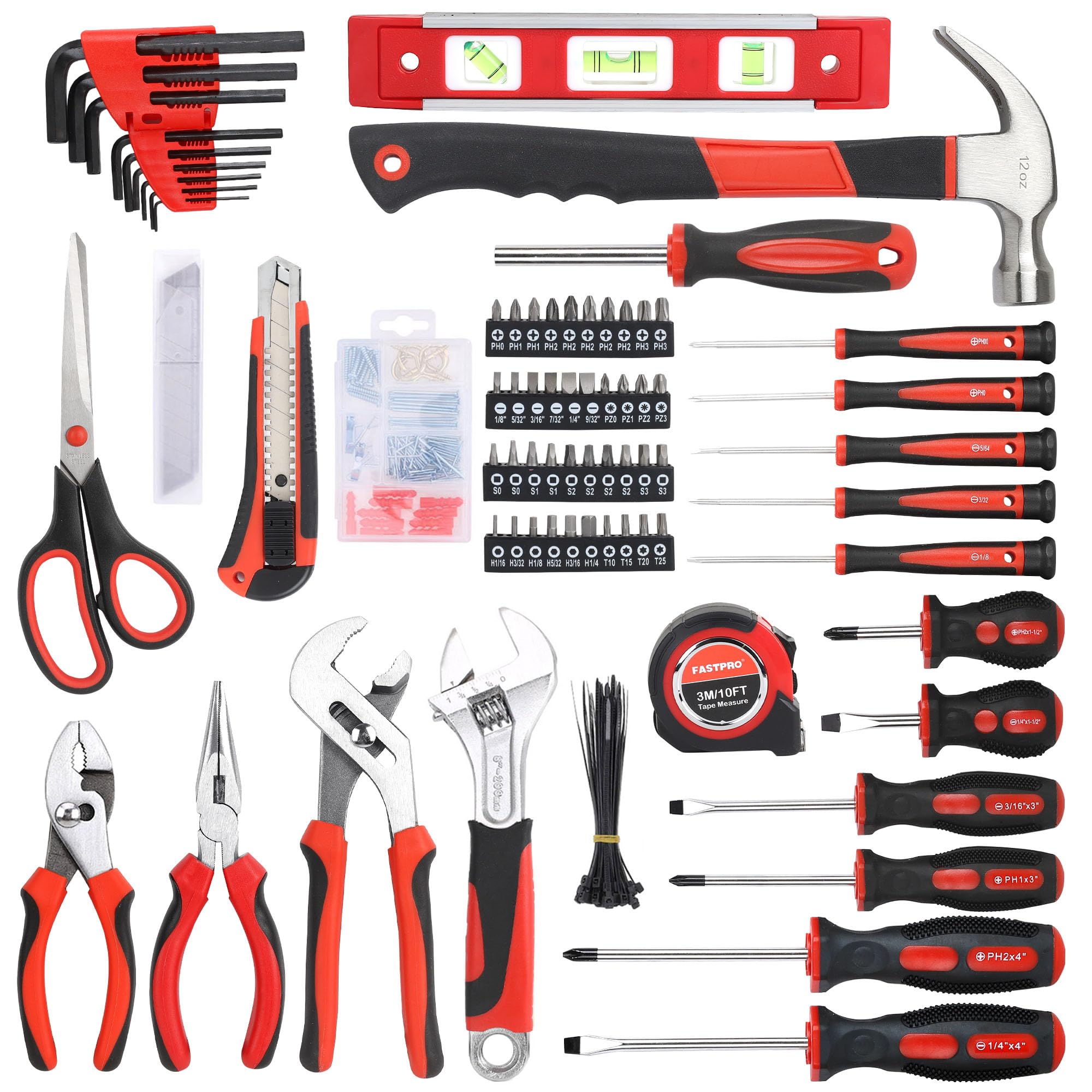 FASTPRO 220-Piece Tool Set organized pockets for quick tool access and storage