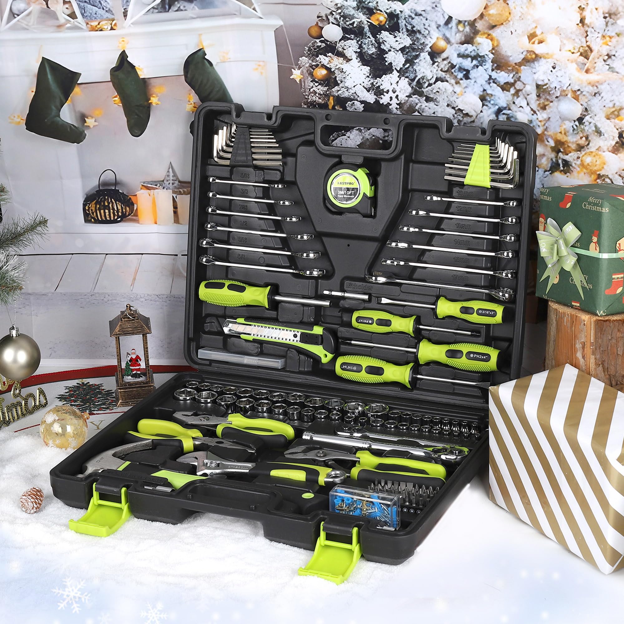 FASTPRO tool set case interior showing organized tool placement.