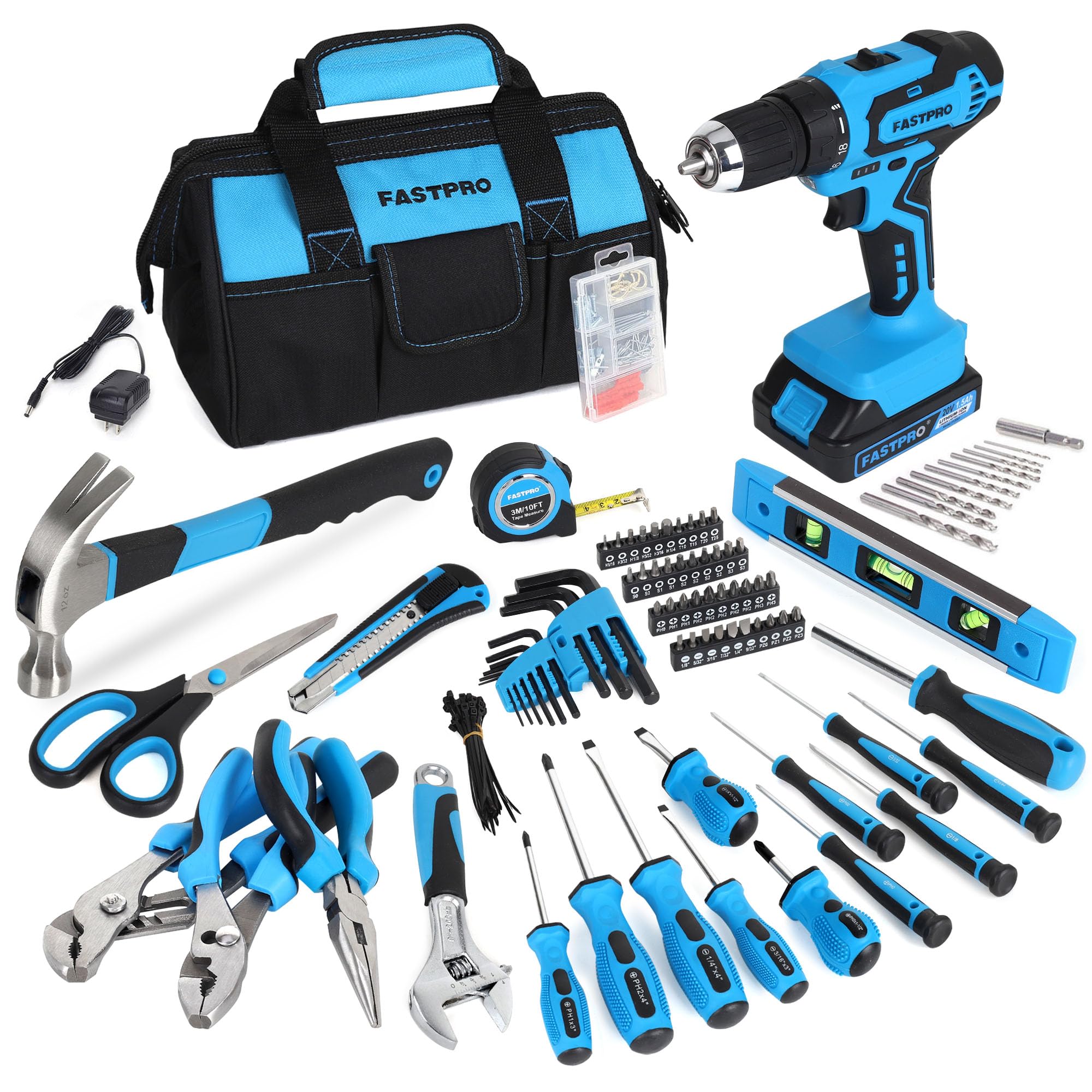 FASTPRO cordless drill in blue for quick household projects