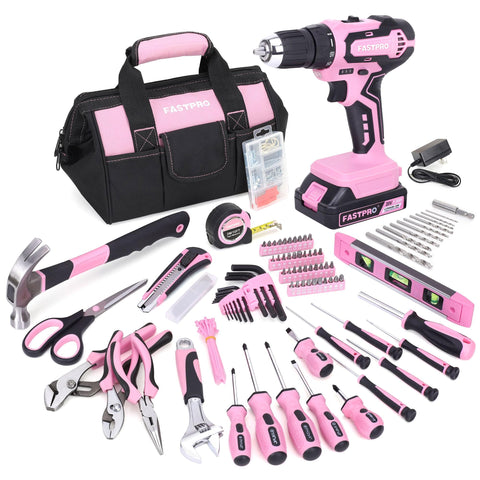 FASTPRO pink drill driver powering through a home repair task
