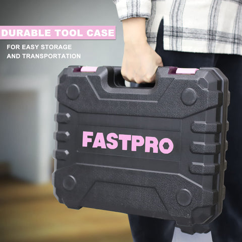 FASTPRO gift-ready pink tool set offers stylish practicality for DIY enthusiasts.