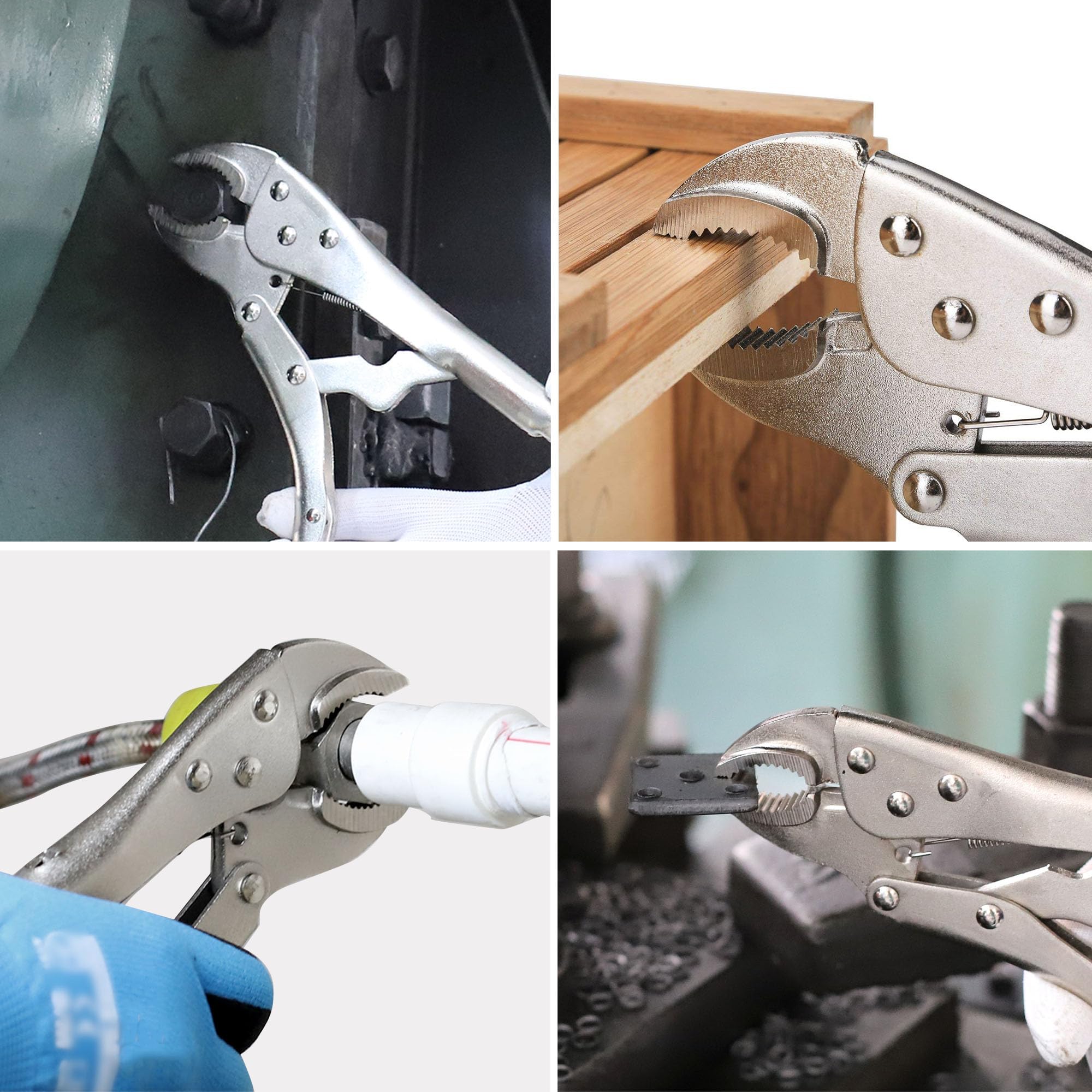 FASTPRO locking pliers with built-in wire cutter for quick cuts on the go.