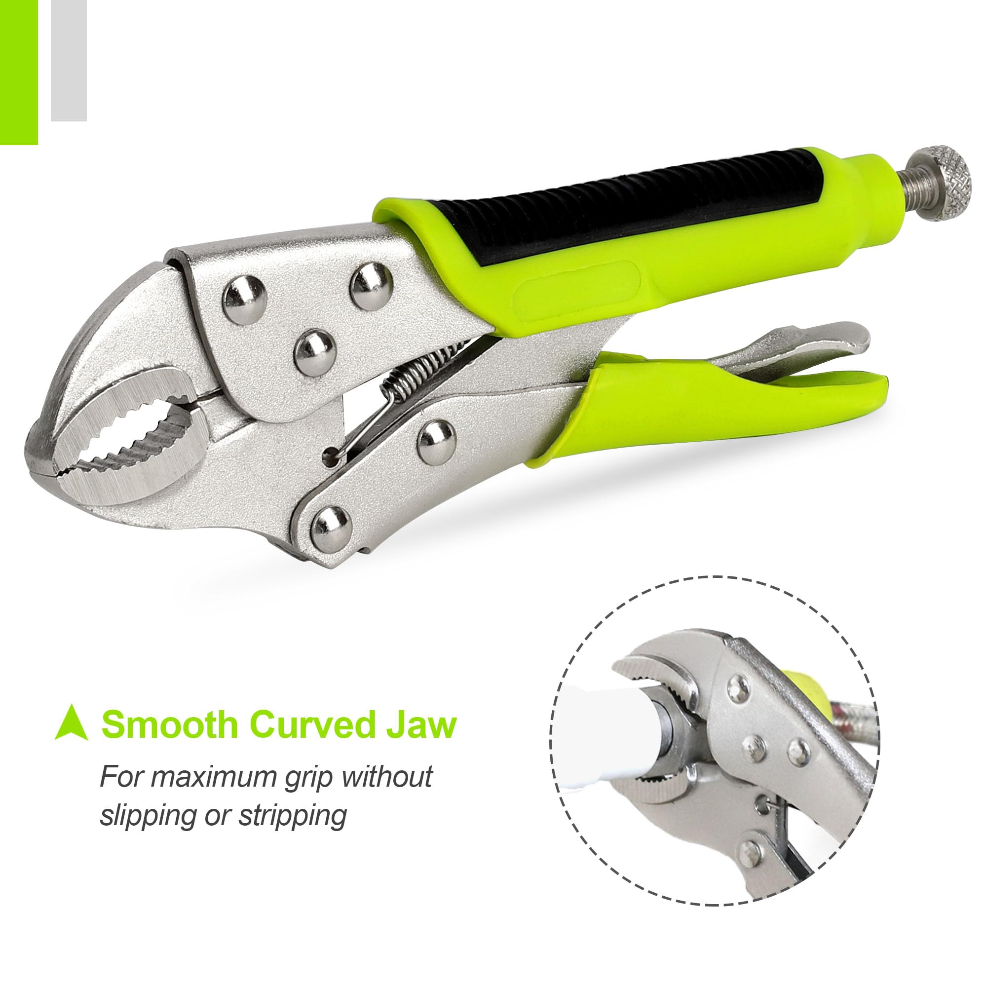 FASTPRO locking pliers 10-inch curved jaw deliver strong leverage for stubborn fasteners.