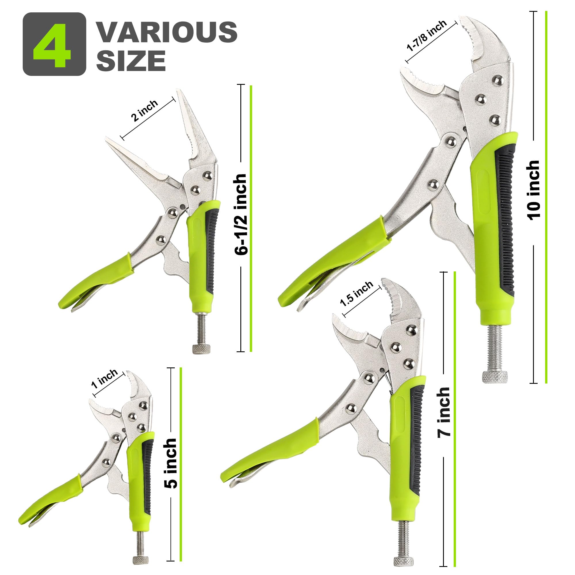 FASTPRO locking pliers 7-inch curved jaw offer versatile holding for adjustments.
