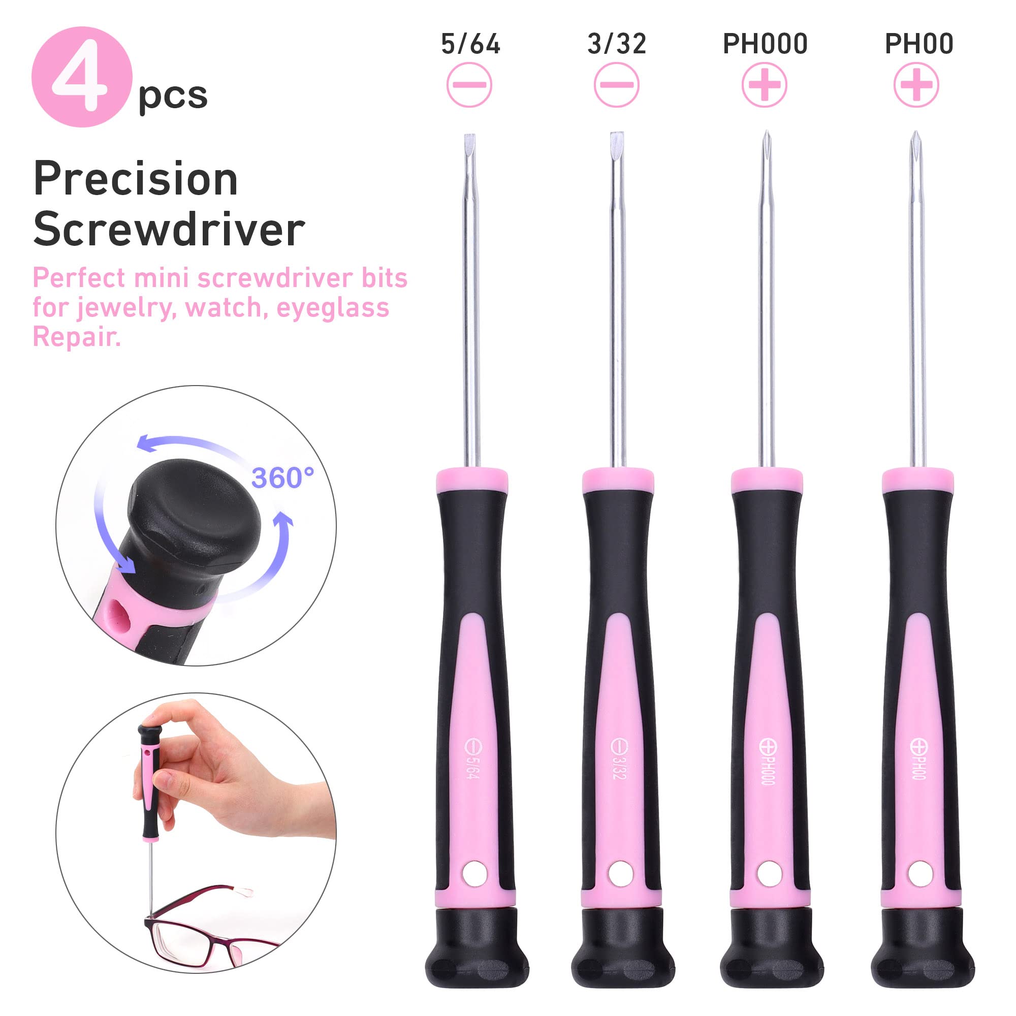 FASTPRO pink flat-head screwdrivers perfect for electronics and small repairs