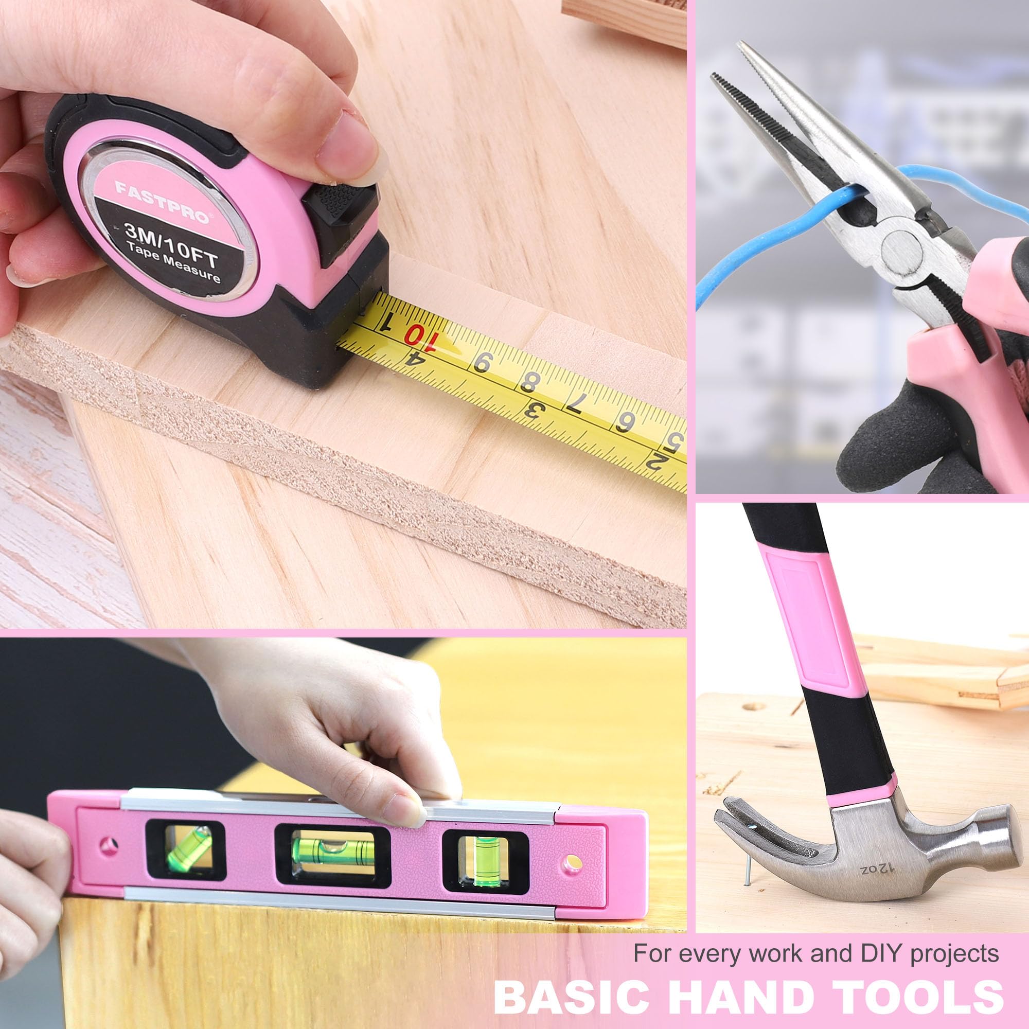 FASTPRO pink-tool-kit-open-case shows tools neatly arranged for quick access.