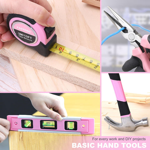 FASTPRO pink-tool-kit-open-case shows tools neatly arranged for quick access.