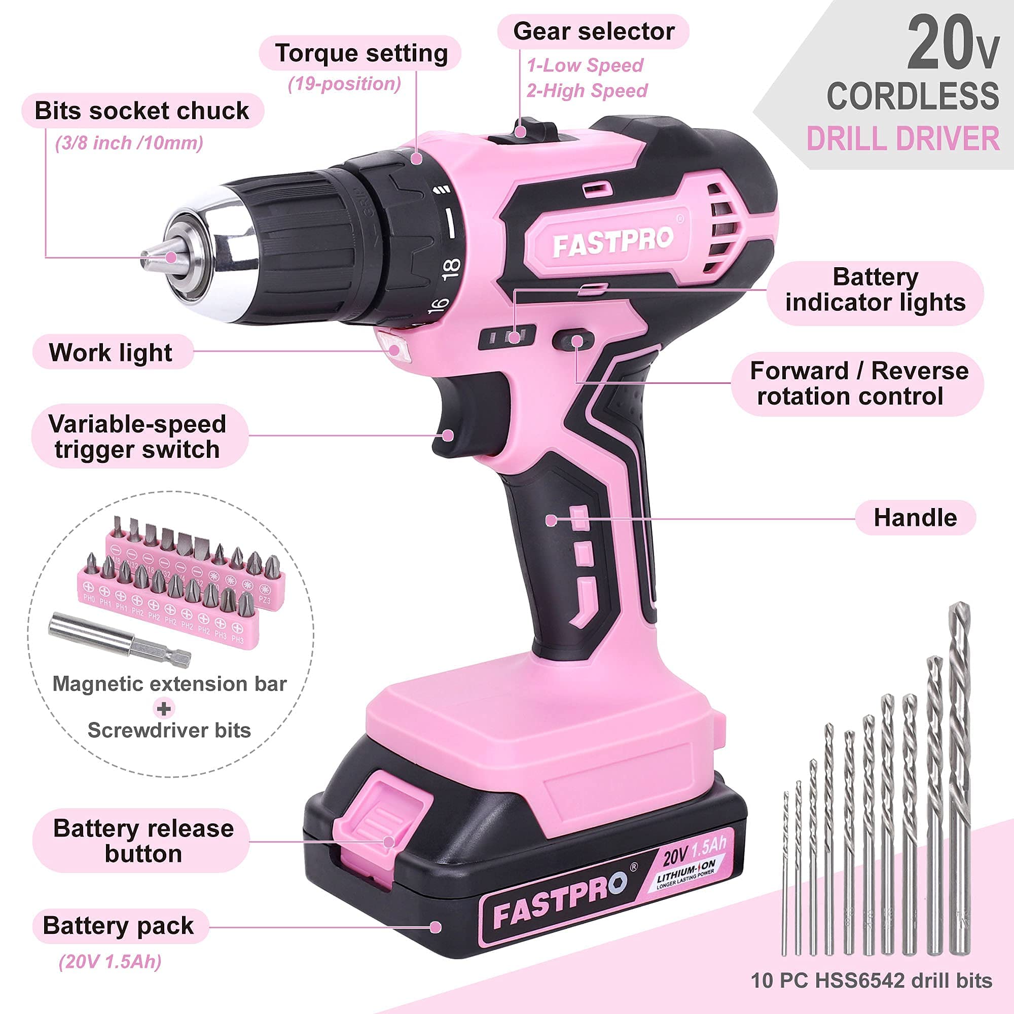 FASTPRO screwdriver bits set for versatile fastening tasks