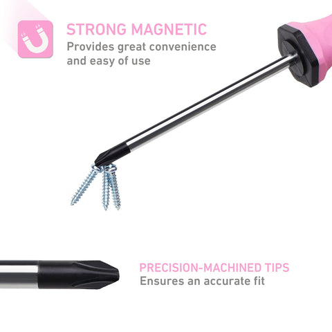 FASTPRO magnetic tips hold screws steady during drive tasks