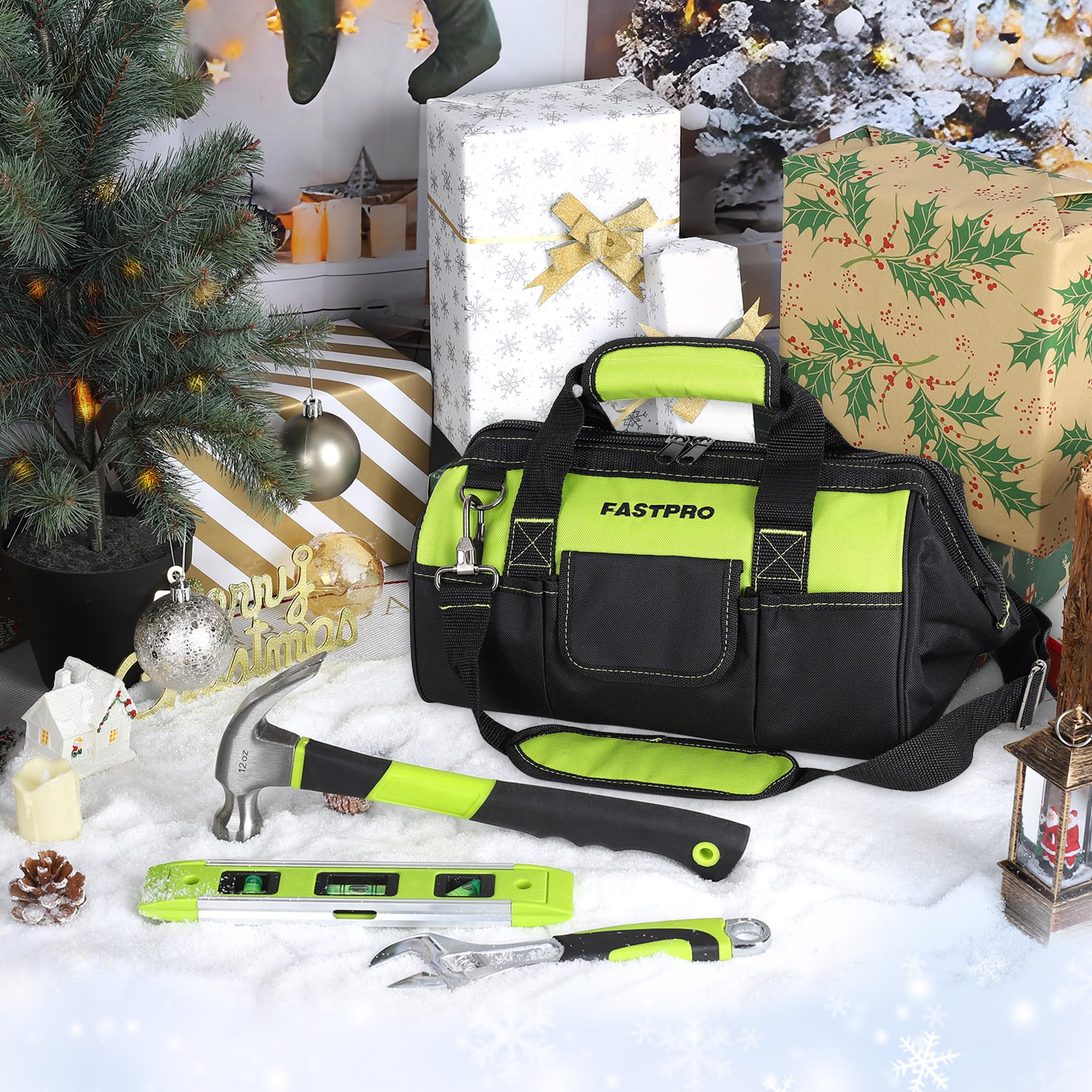 FASTPRO 13-inch tool bag with multiple pockets for organized storage.