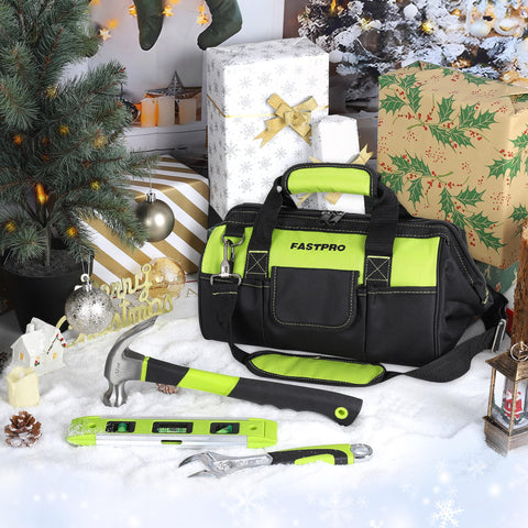 FASTPRO 13-inch tool bag with multiple pockets for organized storage.