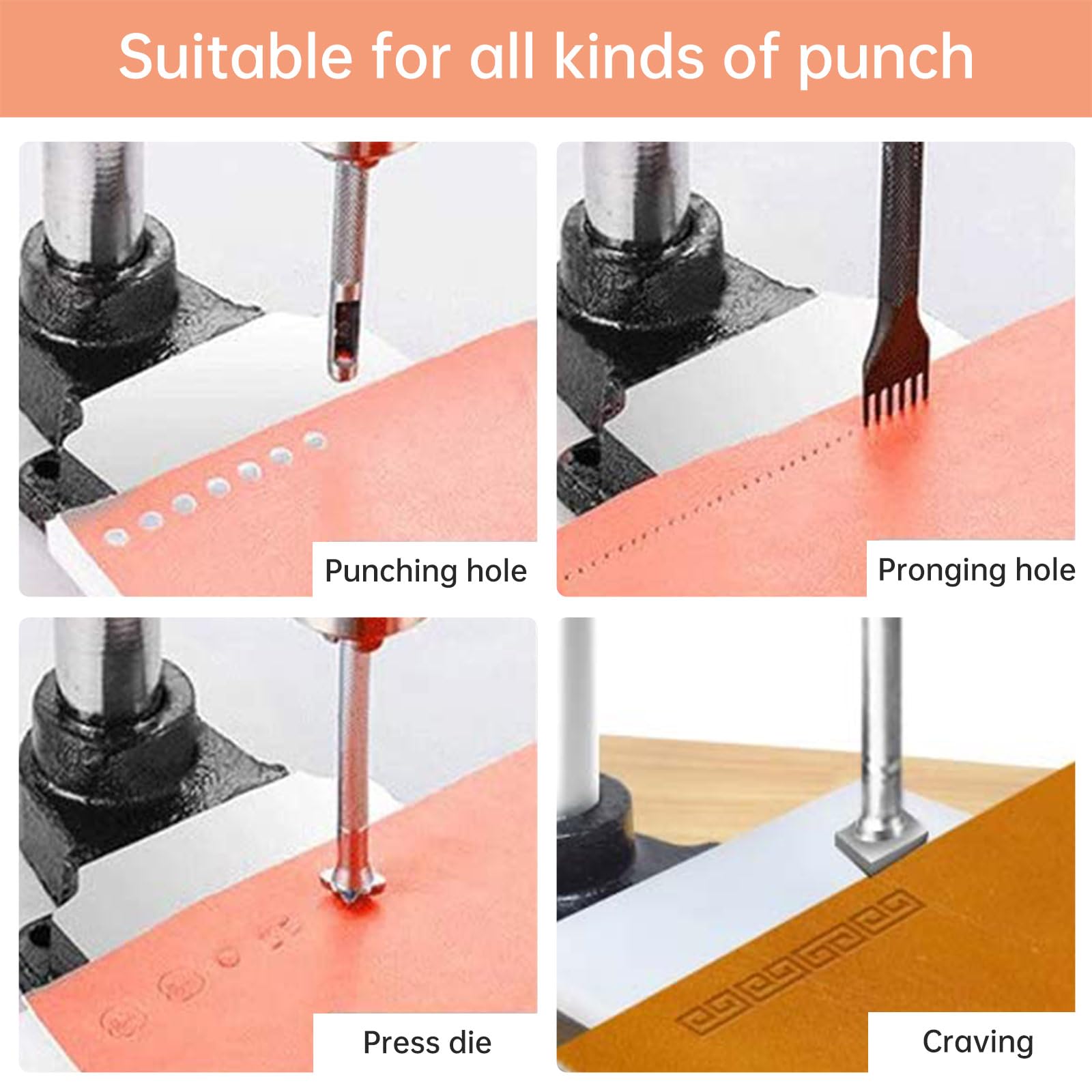 FASTTOBUY Leather Hole Puncher side view with handle for smooth operation.