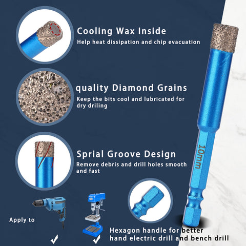 FASTVENIENT diamond core bit highlighting tile and ceramic drilling capability