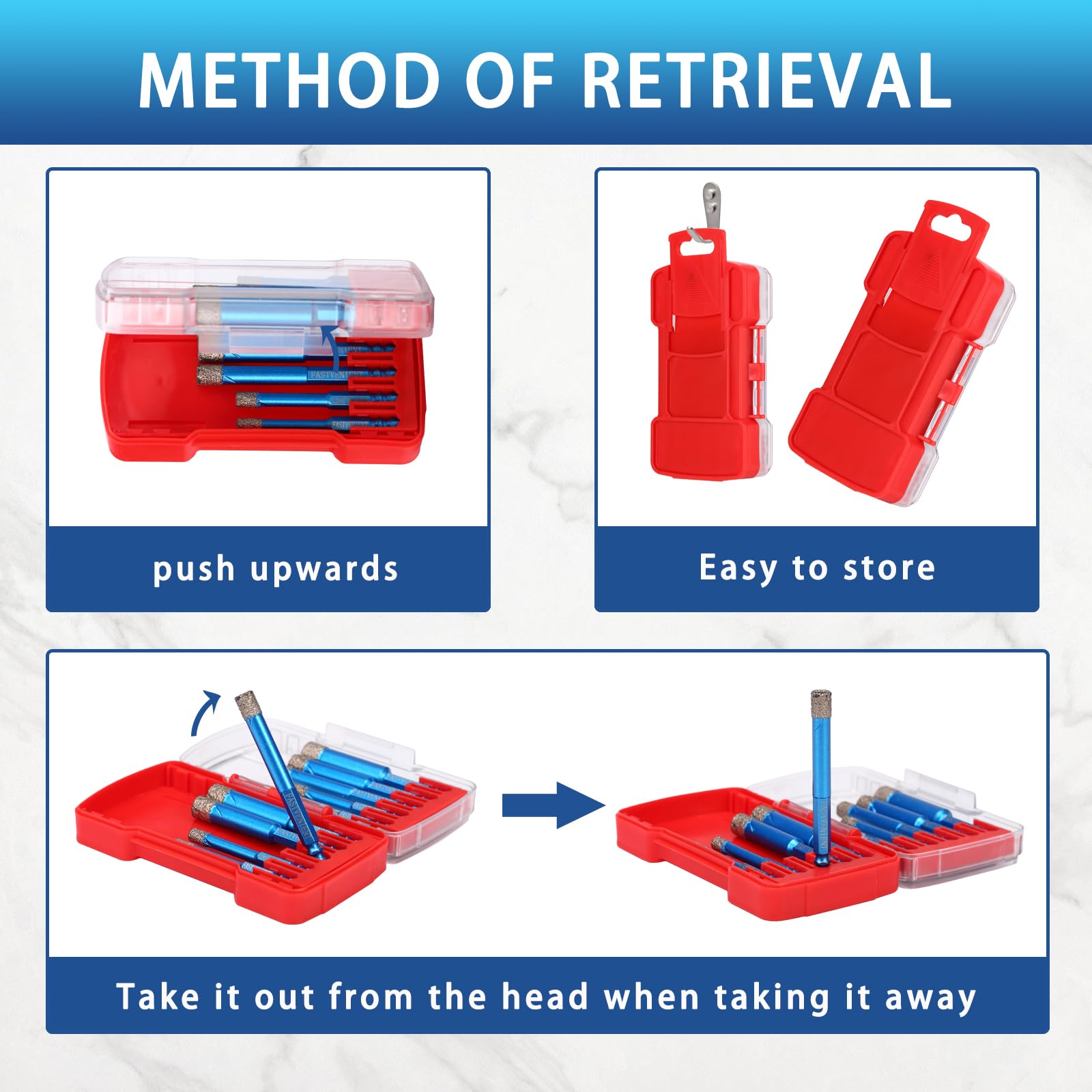 FASTVENIENT portable storage case for the drill bits and accessories