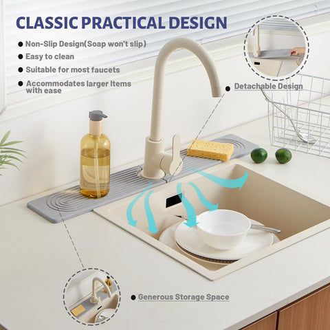 Fatilin Stone Faucet Mat in bathroom with toothbrushes and cups