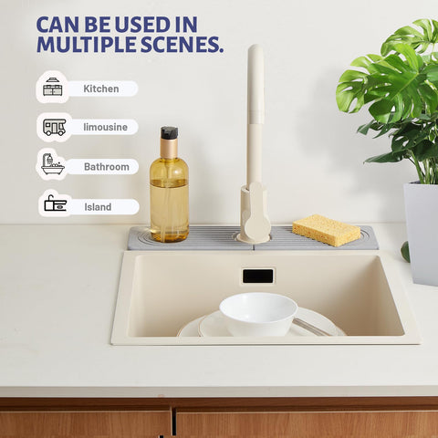 Fatilin Stone Faucet Mat blends modern style with practical countertop protection.