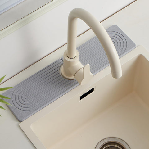 Fatilin Stone Faucet Mat protects countertops from moisture around sinks.