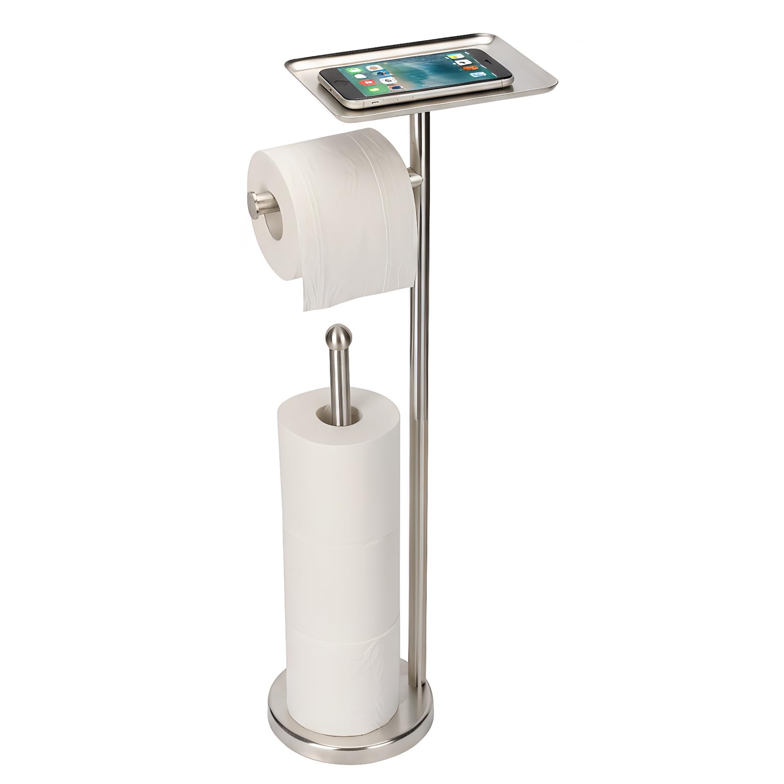 Fatizon toilet paper holder with top shelf for small items and easy access