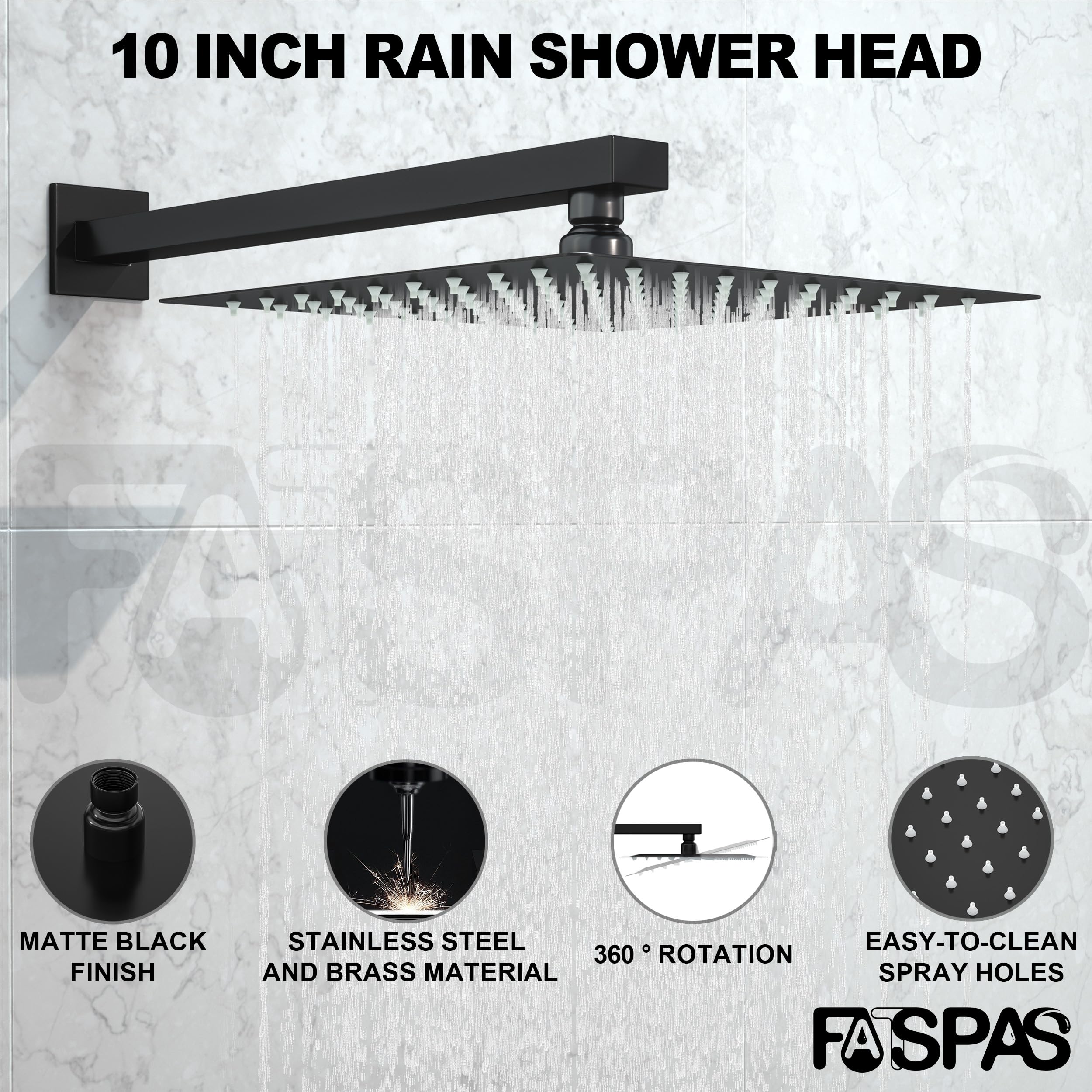Fatspas handheld showerhead provides flexible cleaning and targeted rinsing for convenience.