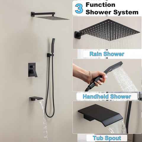 Fatspas silicone nozzle rain head resists mineral buildup and cleans easily.