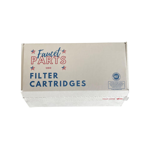 1,000-gallon capacity label on Faucet Parts USA replacement filter.