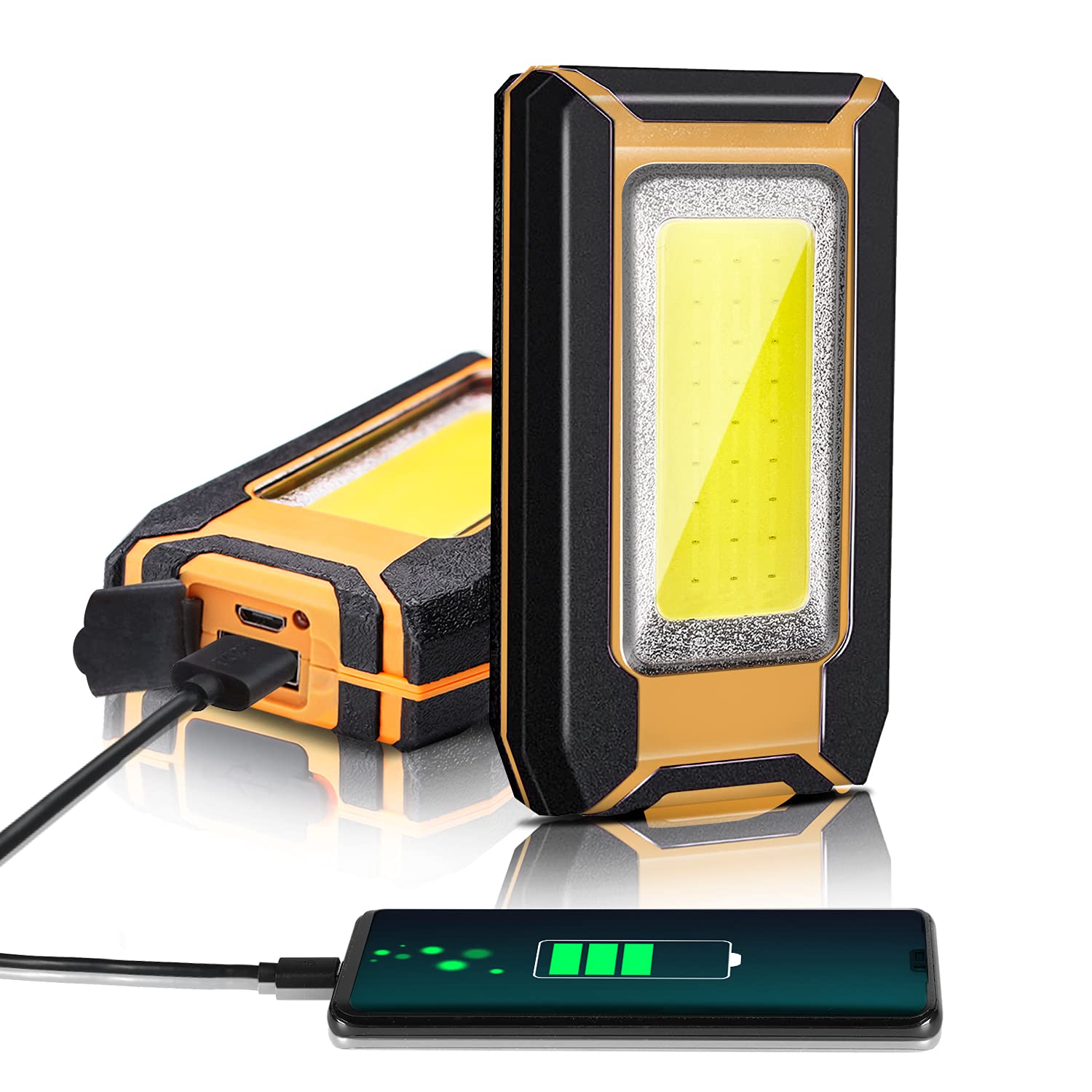 Favorlite 2-pack LED work lights offer portable brightness for outdoor tasks.