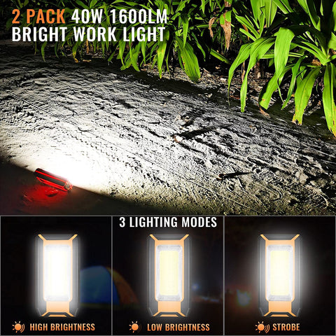 Favorlite light with magnetic attachment on car hood for hands-free illumination.