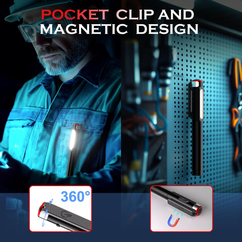 Favourlite pen light Type-C charging enables fast, convenient recharging.
