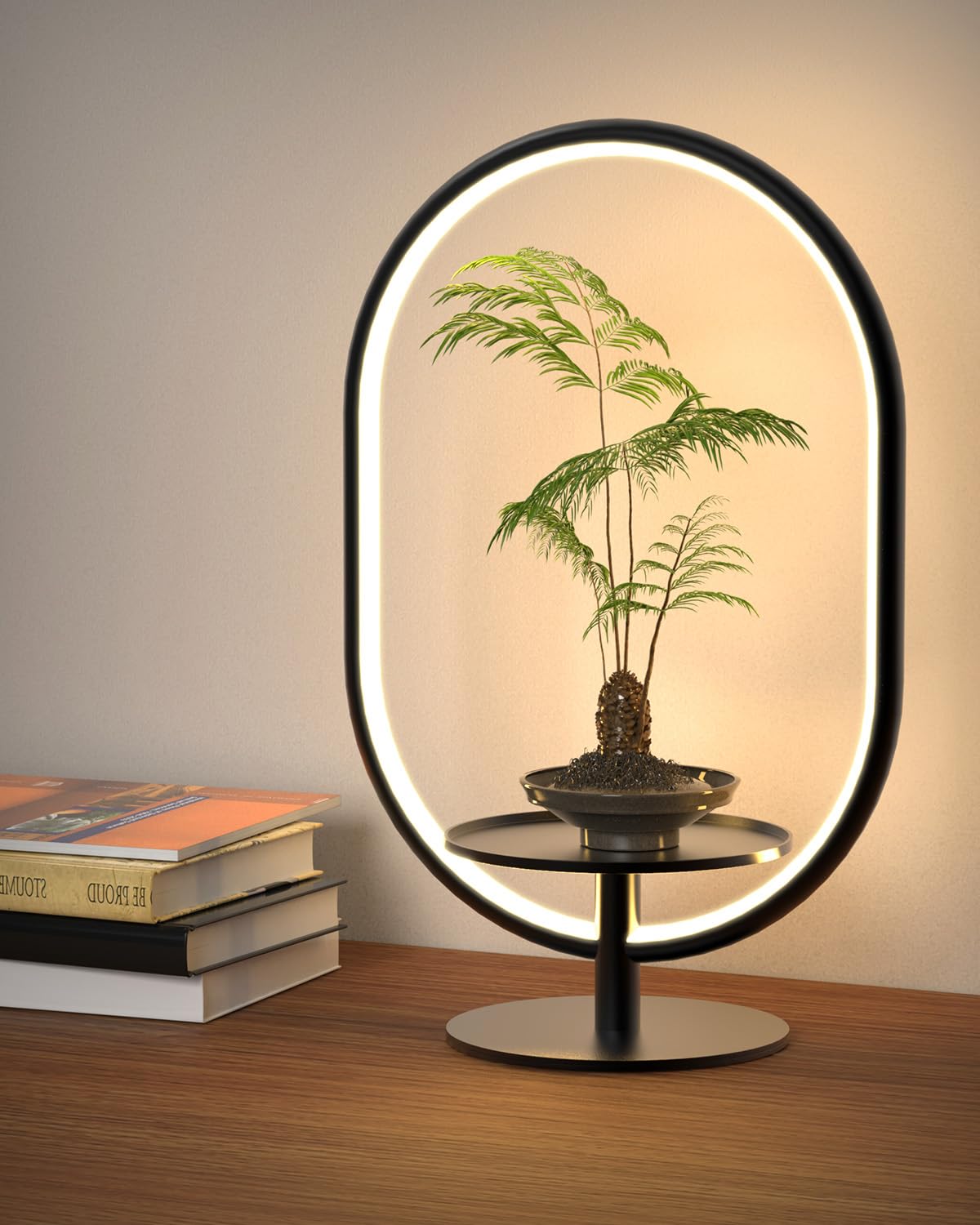 Fayabuy modern table lamp with bedroom storage tray keeps essentials within reach