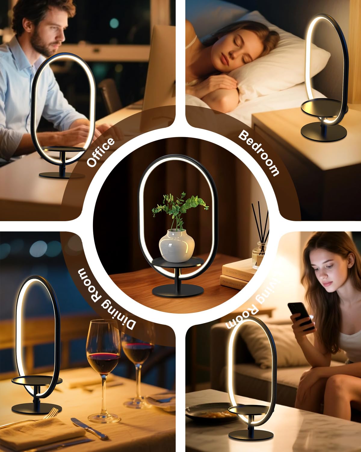 Fayabuy storage tray lamp transitions from work to vanity smoothly