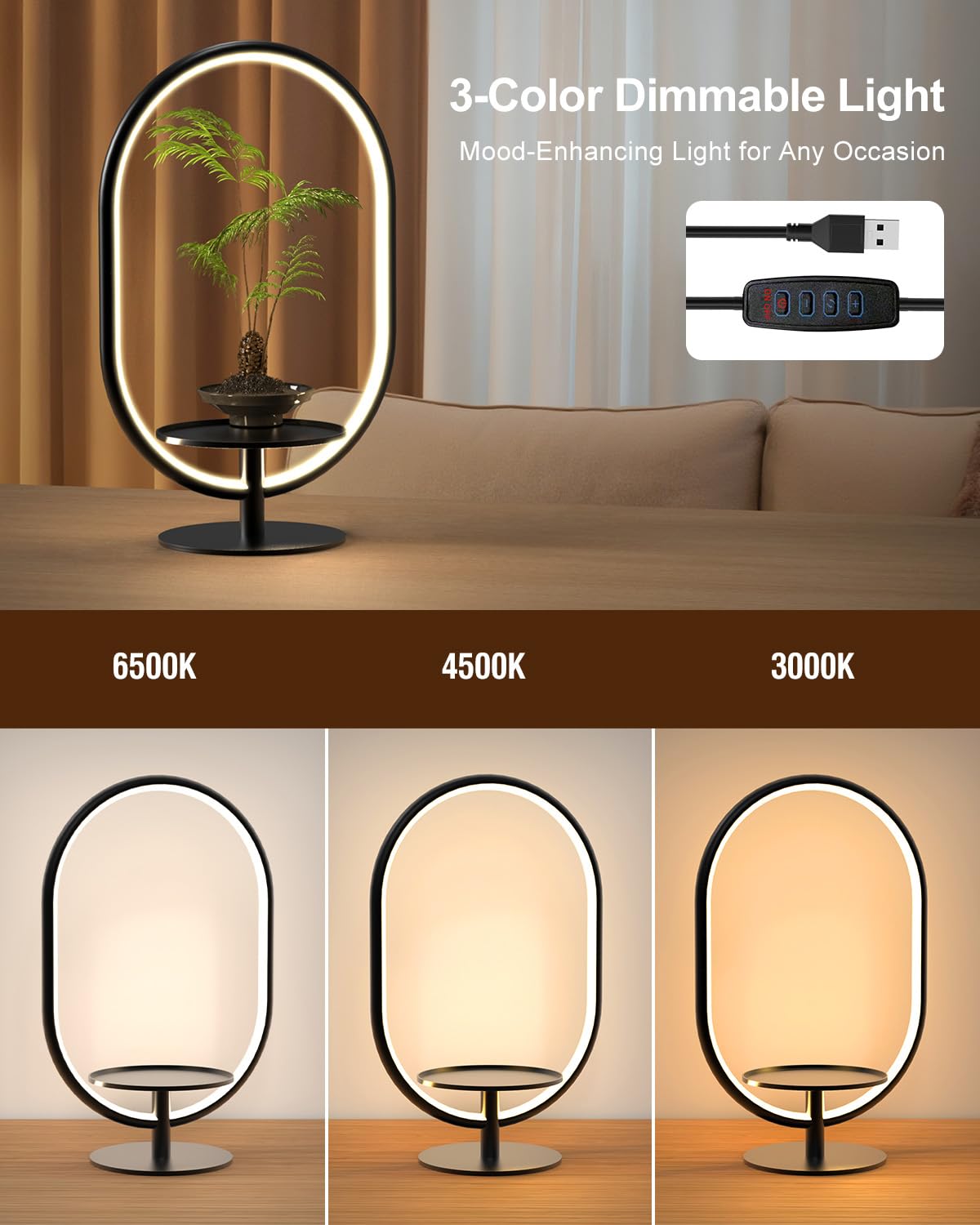 Fayabuy bedside lamp with storage tray adds minimalist style and organized space
